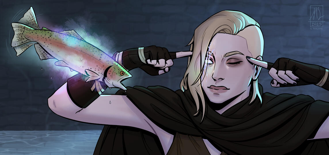 Half body (80) + small creature (10) + background (15) = 105